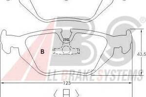 тормозные колодки зад. BMW 3(E36, E46)/5(E34)/7(E32) 86-06 (ATE) (123x43,6x16,7)