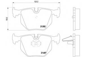 Гальмівні колодки зад. BMW 3(E46)/7(E38)/X5(E53) 94-11 (ATE) (123x59,4x17,3)