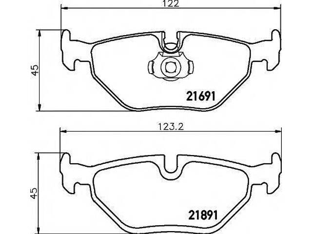 Тормозные колодки зад. BMW 5 (E39) 96-03 HELLA PAGID 8DB355007981 на BMW 5 седан (E39)