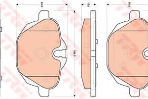Гальмівні колодки зад. BMW 5 (F10)/X3 (F25) 10- (TRW)