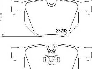 Гальмівні колодки зад. BMW 5(E60)5 (E61)6 (E63)6(E64) 2.03.0D 01-10 HELLA PAGID 8DB355010471 на BMW 5 седан (E60)