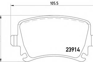 Гальмівні колодки зад. Caddy III/Golf V/Audi A4 03-