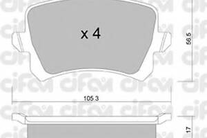 Гальмівні колодки зад. Caddy III/Golf V/Audi A4 03-