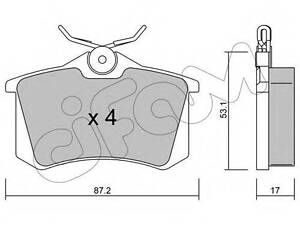 Гальмівні колодки зад. CaddyGolfOctavia (TRW) 17mm CIFAM 8221001 на SEAT IBIZA V (6J5, 6P5)