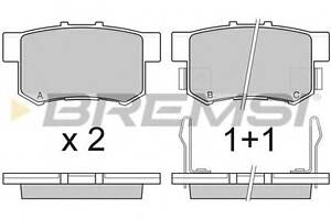 Гальмівні колодки зад. Civic 98-01/CR-V 01-06 (Akebono) (47,5x89x14,5)