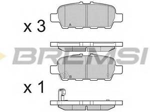 Тормозные колодки зад. JukeLeafX-TrailGrand Vitara II 05- (39x105,5x14,2) BREMSI BP3395 на SUZUKI ESCUDO II (JT)