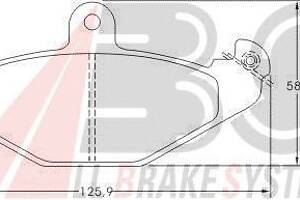 тормозные колодки зад. Лагуна I 93-01 (brembo) (125,9x58,4x14,8)