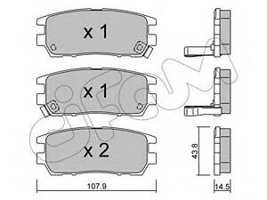 Гальмівні колодки зад. Pajero II 94- (107.8*43.8*14) CIFAM 8221510 на MITSUBISHI SHOGUN II Вездеход открытый (V2_W, V4_W