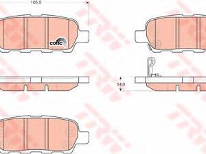 Гальмівні колодки зад. QashqaiX-Trail 07- (38x105,5x14,3) TRW GDB3294 на NISSAN X-TRAIL (T31)