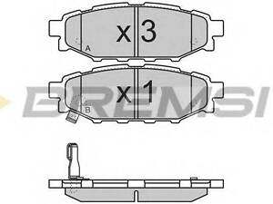 Гальмівні колодки зад. Subaru ForesterLegacy IV 03- (akebono) BREMSI BP3218 на SUBARU FORESTER (SH)