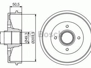 Гальмівний барабан BOSCH 0986477211 на RENAULT CLIO Mk II (BB0/1/2_, CB0/1/2_)