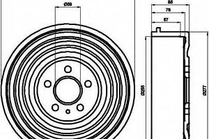 Гальмівний барабан BOSCH 986477144 на PEUGEOT 806 (221)