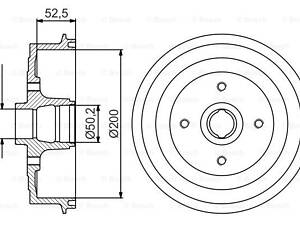 Гальмівний барабан BOSCH 986477217 DAEWOO Lanos (-ABS) ''1.4-1.6 ''97>>