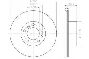 Гальмівний диск BMW 525 BMW 520 BMW 730 FEBI BILSTEIN 4438