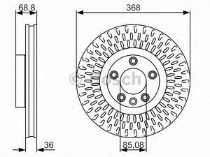 Гальмівний диск BOSCH 0986479A33 на PORSCHE CAYENNE (955)