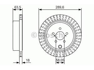 Гальмівний диск BOSCH 0986479A83 на TOYOTA 86 купе (ZN6_)