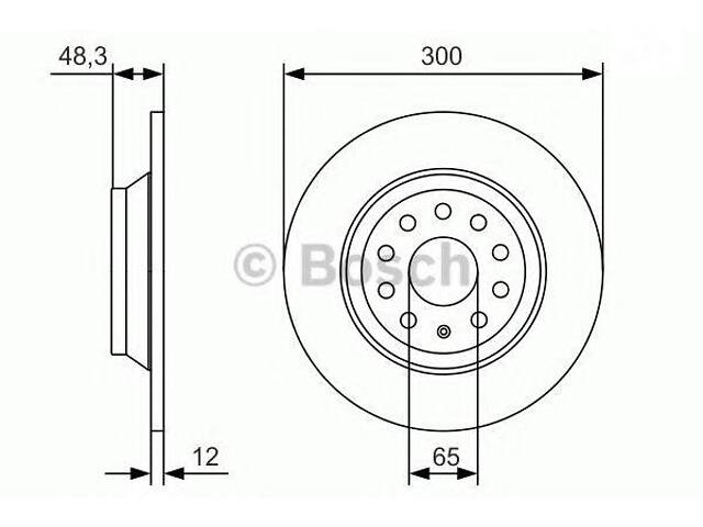 Гальмівний диск BOSCH 0986479A84 на AUDI Q3 (8U)