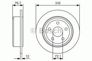 Тормозной диск BOSCH 0986479R08 на JEEP WRANGLER III (JK)