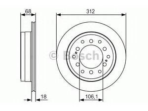 Гальмівний диск BOSCH 0986479S36 на TOYOTA FJ CRUISER (GSJ1_)