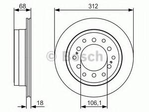 Тормозной диск BOSCH 0986479S36 на TOYOTA FJ CRUISER (GSJ1_)