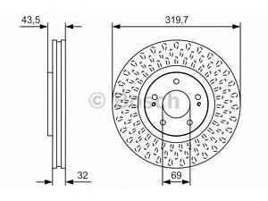 Гальмівний диск BOSCH 0986479T01 на MITSUBISHI CEDIA седан (CS_A, CT0)