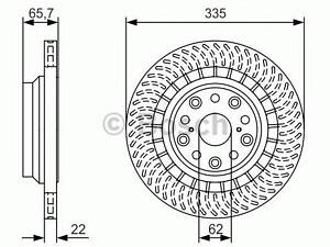 Тормозной диск BOSCH 0986479T35 на LEXUS LS седан (UVF4_, USF4_)