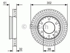 Гальмівний диск BOSCH 0986479V32 на FORD RANGER (TKE)