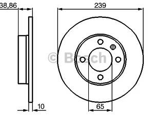 Тормозной диск BOSCH 986478010 передний (к-т), Volkswagen Golf 93-99, Jetta 83-92, Passat 88-97, Polo 81-94/Cordoba