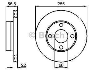 Тормозной диск BOSCH 986478550 передний вентилируемый