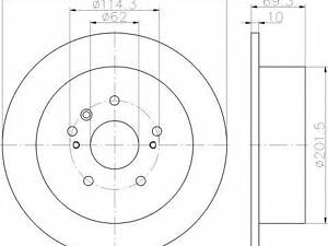 Гальмівний диск BOSCH 986479614 на TOYOTA HARRIER (MCU3_, MHU3_, ACU3_, GSU3_)