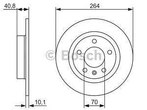 Гальмівний диск BOSCH 986479715 ЗАД. невентильований