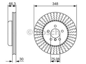 Гальмівний диск BOSCH 986479772 , передній, 348mm BMW 5 (F10), 6 (F13) 09-