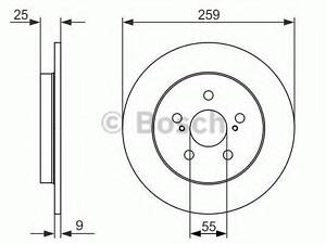 Гальмівний диск BOSCH 0986479721 на LEXUS CT (ZWA1_)