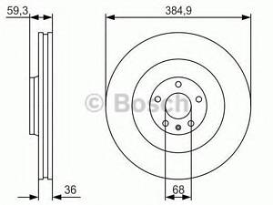 Гальмівний диск BOSCH 0986479R30 на AUDI A8 седан (4E_)