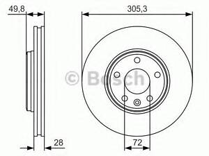 Гальмівний диск BOSCH 0986479R93 на VAUXHALL VIVARO c бортовой платформой/ходовая часть (E7)