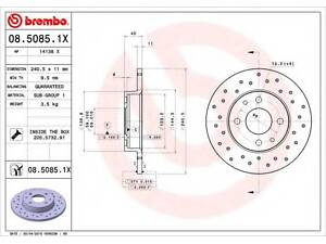 Гальмівний диск BREMBO 0850851X на ALFA ROMEO 155 (167)