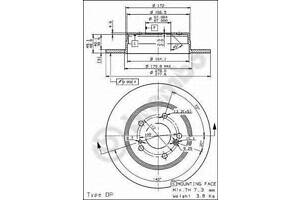 Гальмівний диск BREMBO 08517831 на MERCEDES-BENZ C-CLASS седан (W202)