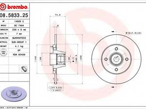 Гальмівний диск BREMBO 08583325 на RENAULT CLIO (B/C57_, 5/357_)