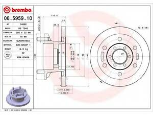 Гальмівний диск BREMBO 08595910 на IVECO DAILY II c бортовой платформой/ходовая часть