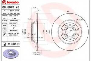 Гальмівний диск BREMBO 08884321 на AUDI A6 седан (4F2, C6)
