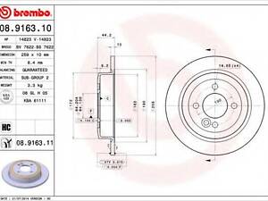 Гальмівний диск BREMBO 08916310 на MINI MINI (R50, R53)