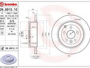 Гальмівний диск BREMBO 08991311 на LAND ROVER LR2 (FA_)