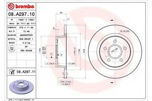 Гальмівний диск BREMBO 08A29711 на FORD TRANSIT CONNECT (P65_, P70_, P80_)