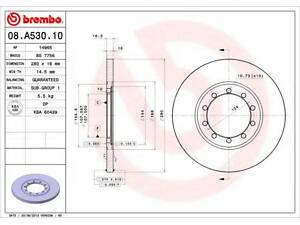 Гальмівний диск BREMBO 08A53010 на FORD TRANSIT автобус