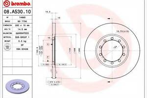 Гальмівний диск BREMBO 08A53010 на FORD TRANSIT автобус