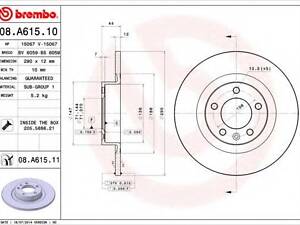 Тормозной диск BREMBO 08A61511 на PEUGEOT 508