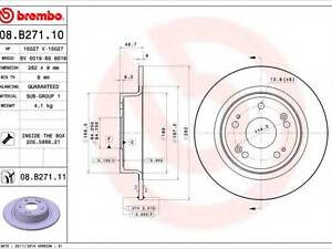 Тормозной диск BREMBO 08B27111 на HONDA ACCORD EURO VIII седан (CU)