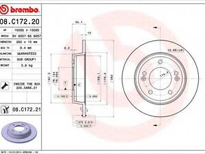 Гальмівний диск BREMBO 08C17220 на HYUNDAI ELANTRA GT (GD)