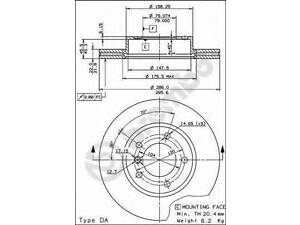 Гальмівний диск BREMBO 09539031 на BMW 3 седан (E36)