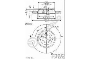 Гальмівний диск BREMBO 09570714 на FORD MONDEO (GBP)